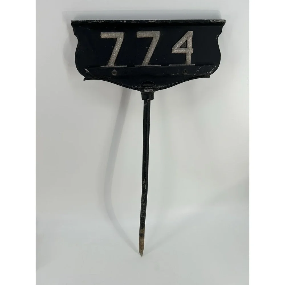 Vintage Cast Aluminum Lawn Address Plaque #774